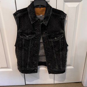 American Eagle Black Denim Vest